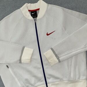 Nike Women's Large Tech Pack Full Zip Jacket White Red Blue USA CZ3619-100